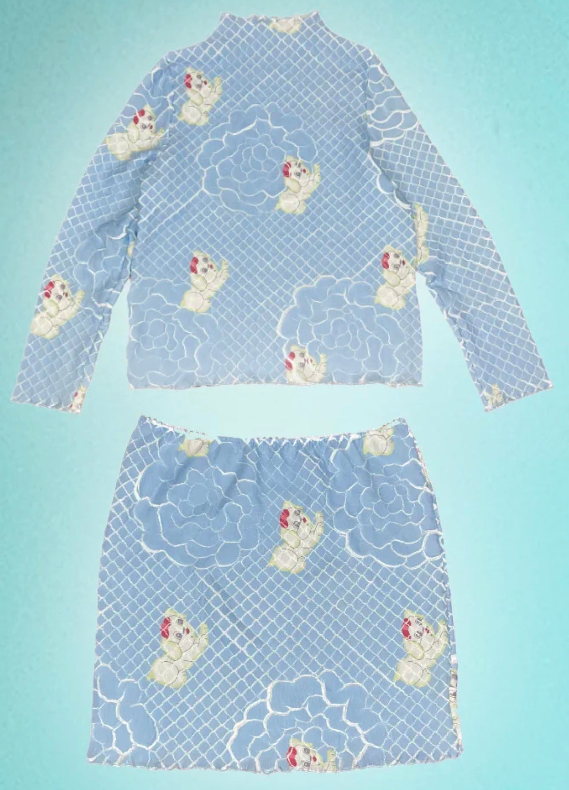 Outstore - Special Pleat Printed Puppy Set (Garter Excluded)