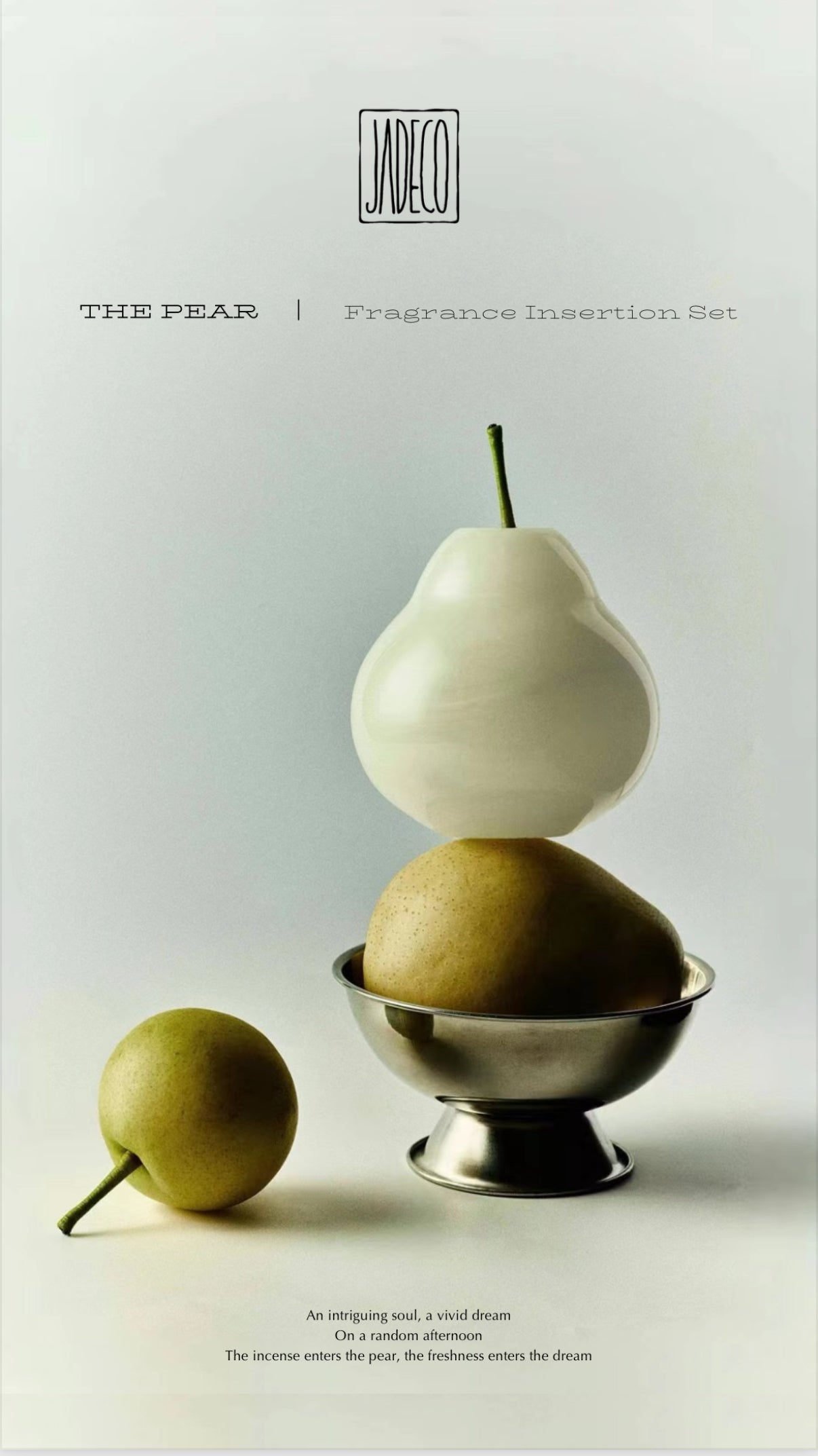 JADE DECO - Natural Jade Fragrance Insertion Set (the Pear)