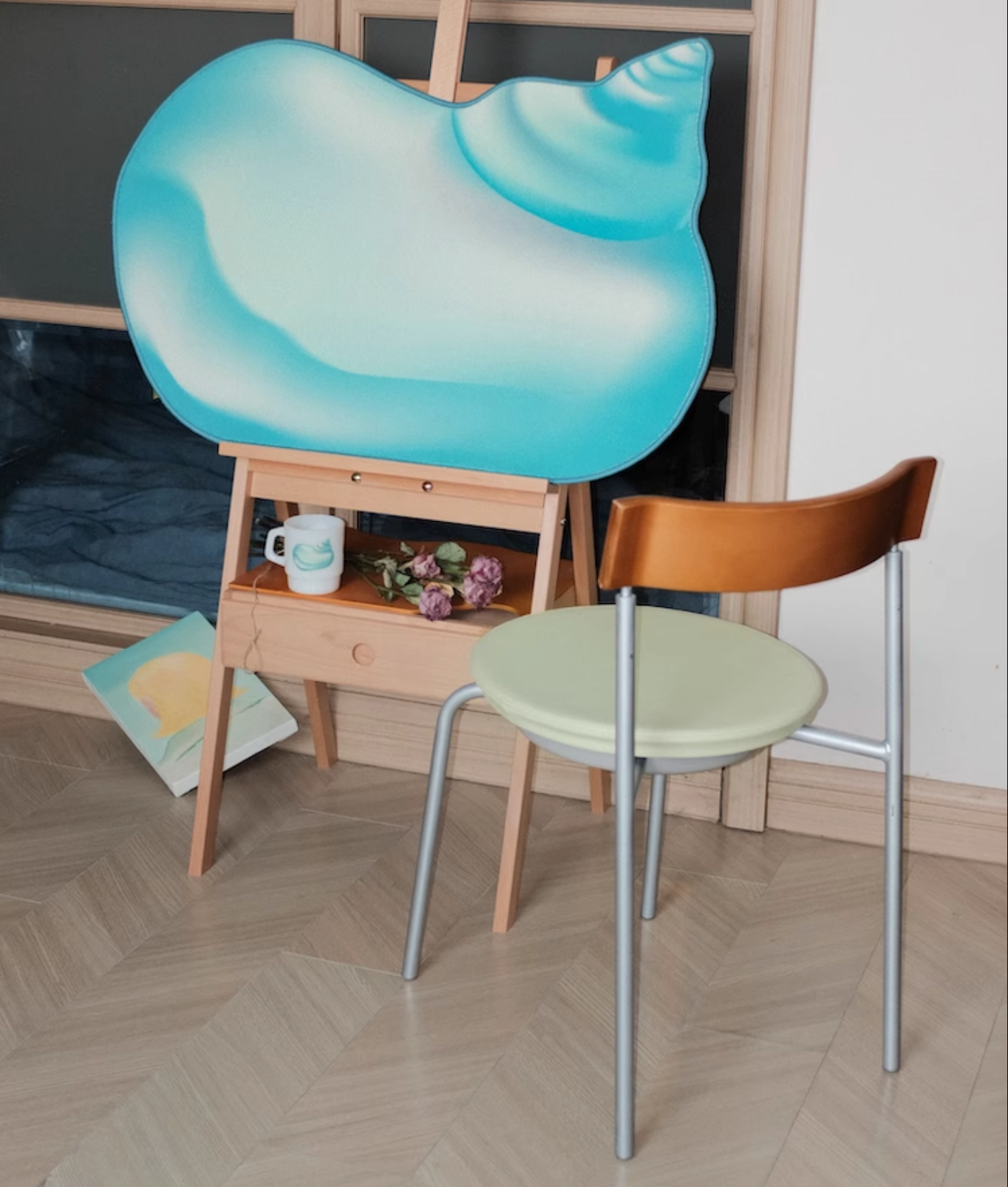 Hoobin - Pet friendly Machine Washable Carpet (Blue seashell)