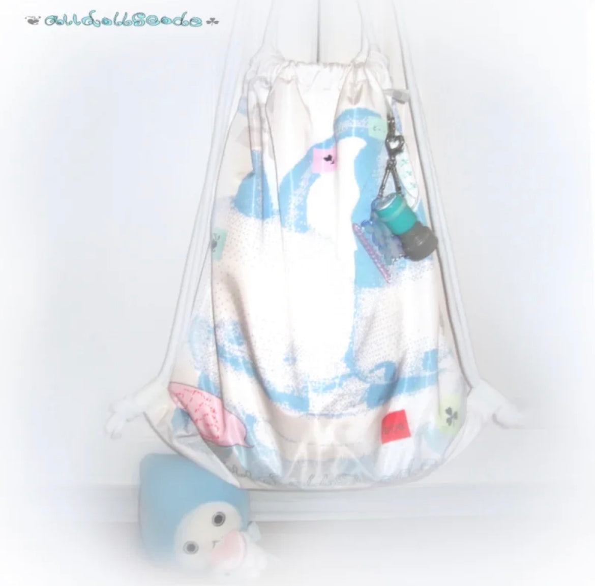 alldollscode - Original Illustration Waterproof Drawstring Sports Cycling Backpack