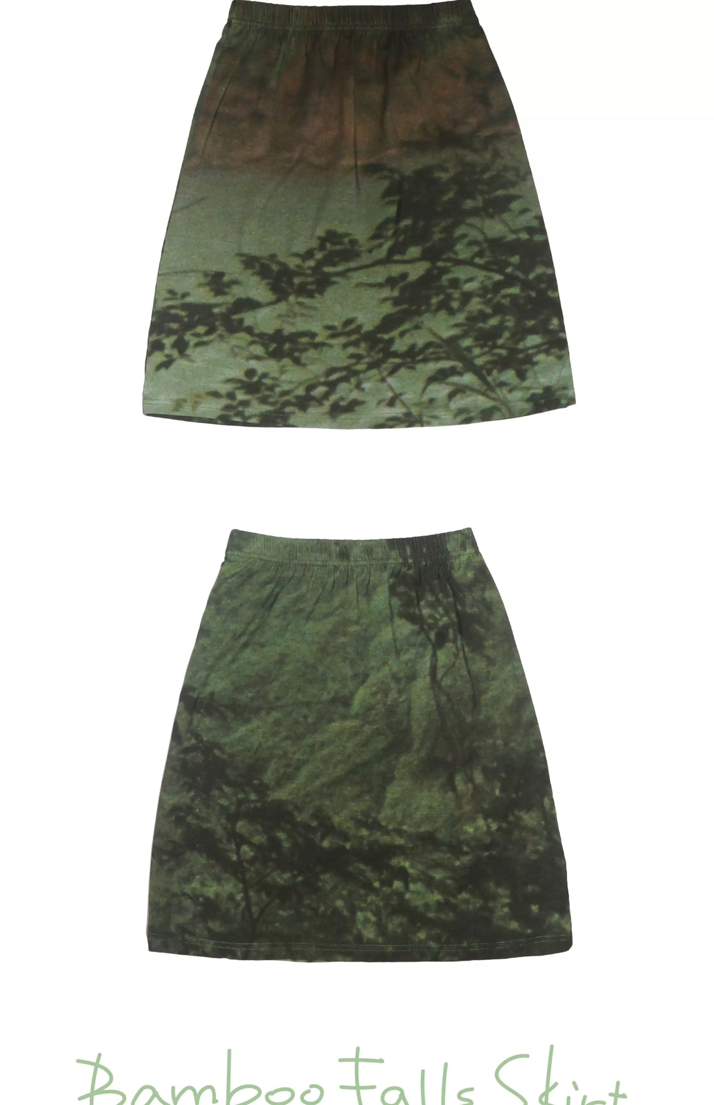 Oddgreen - Oleander Skirt 'Botanical Impression in Pastel Green'