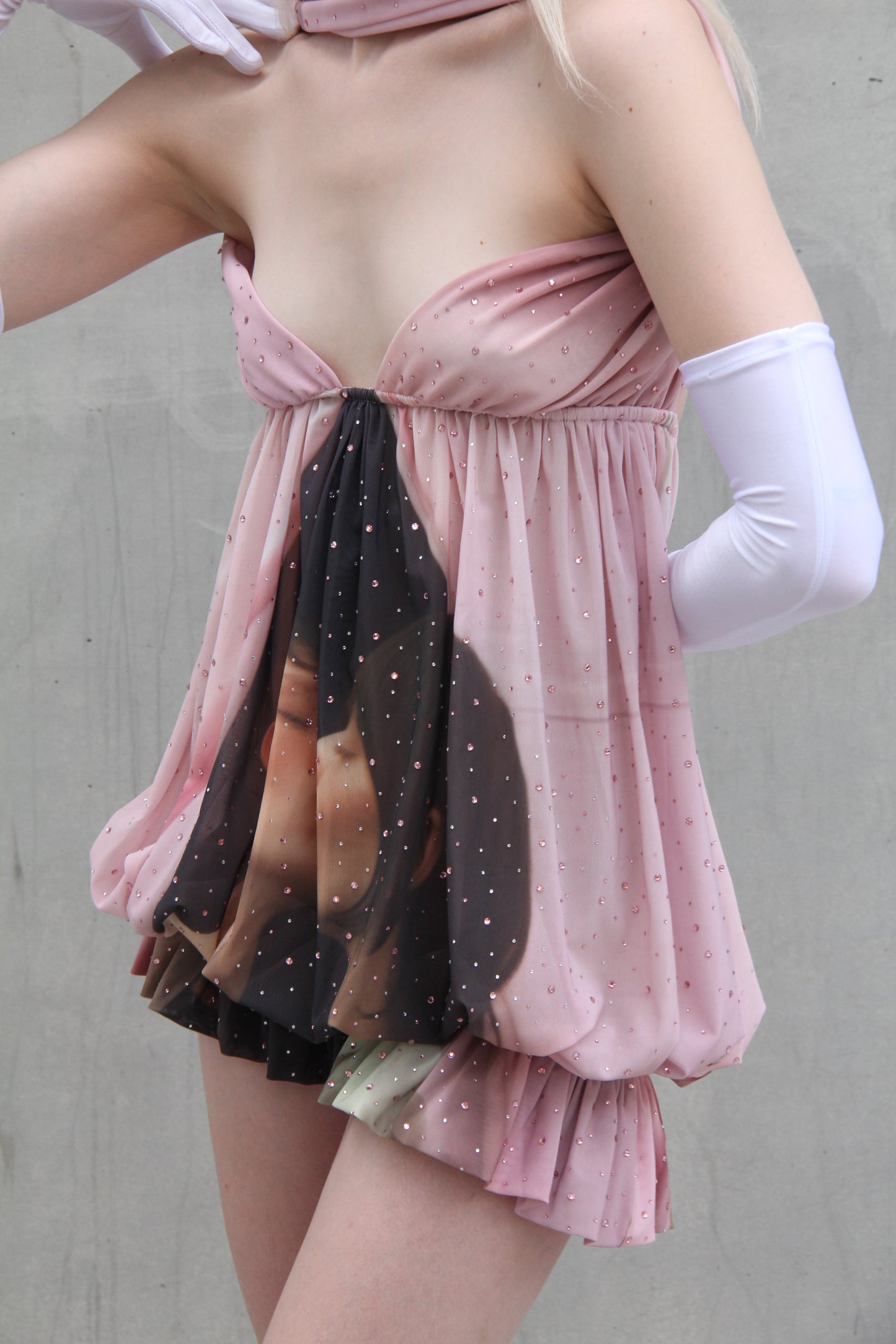 PreOrder - Kissing Bubble Mesh Dress with Swarovski