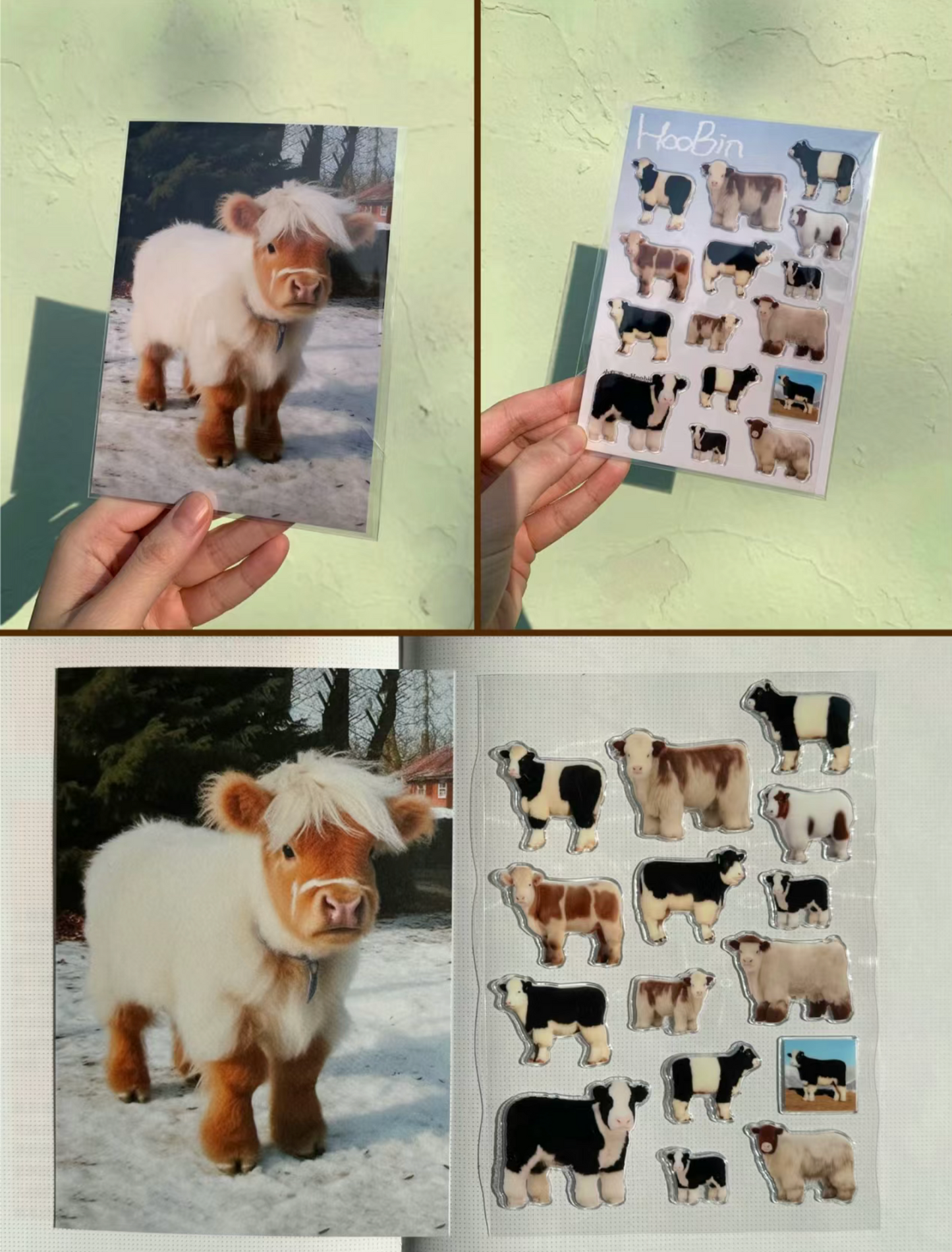 Hoobin - Waterproof Stickers (Fluffy Baby Cow)