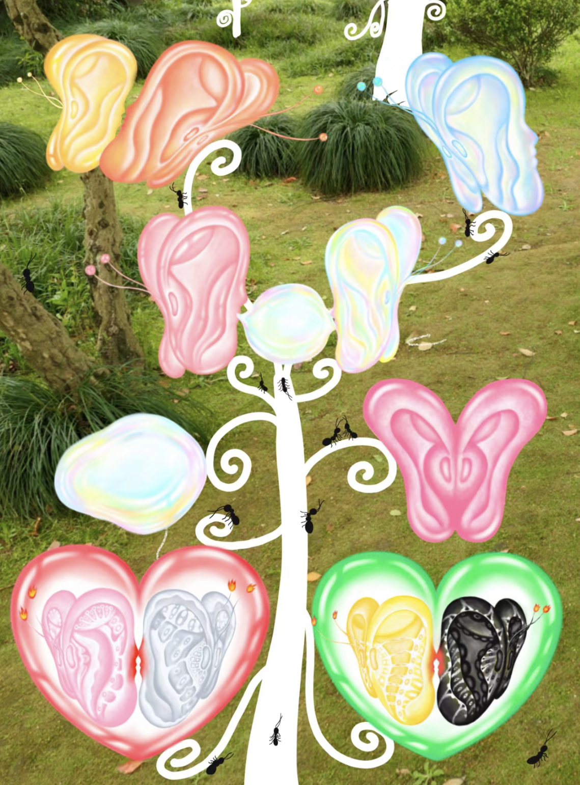 Tirezhong - Original Illustration Stickers - Ear Butterfly