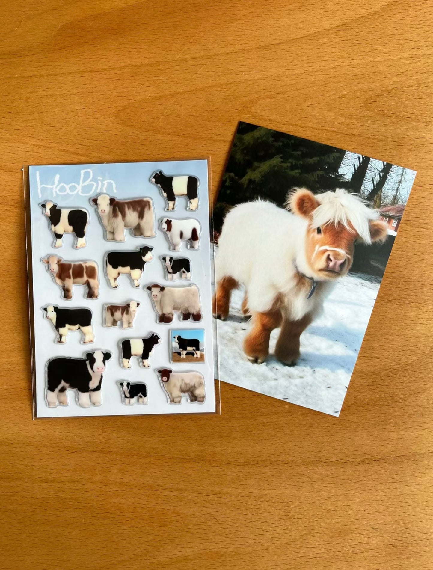 Hoobin - Waterproof Stickers (Fluffy Baby Cow)