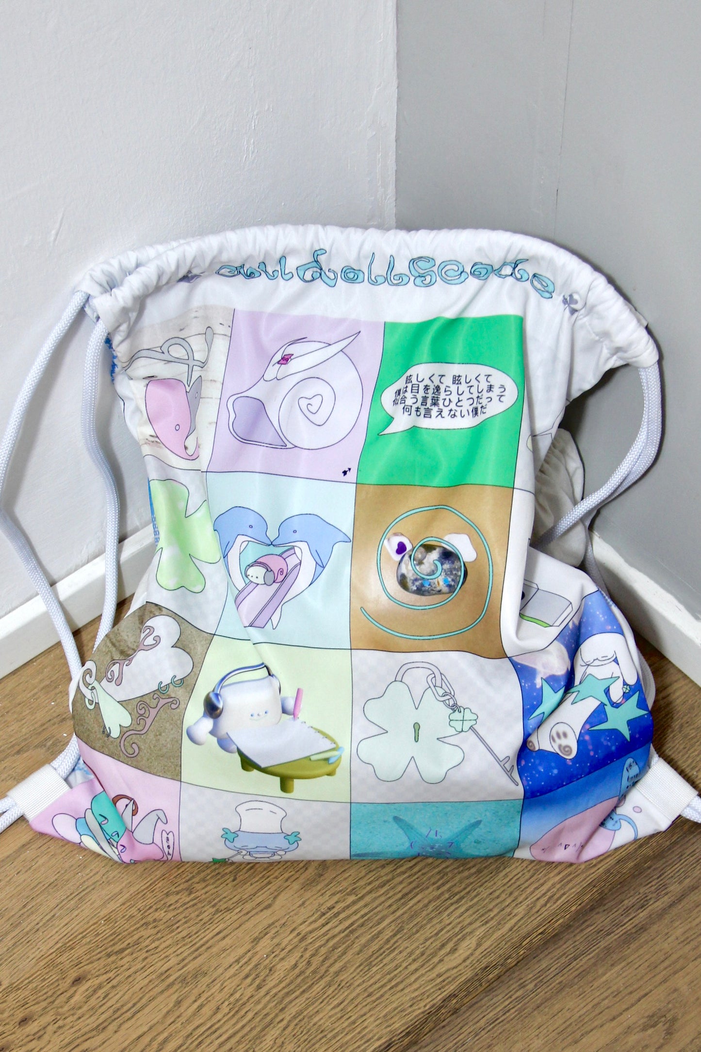 alldollscode - Original Illustration Waterproof Drawstring Sports Cycling Backpack