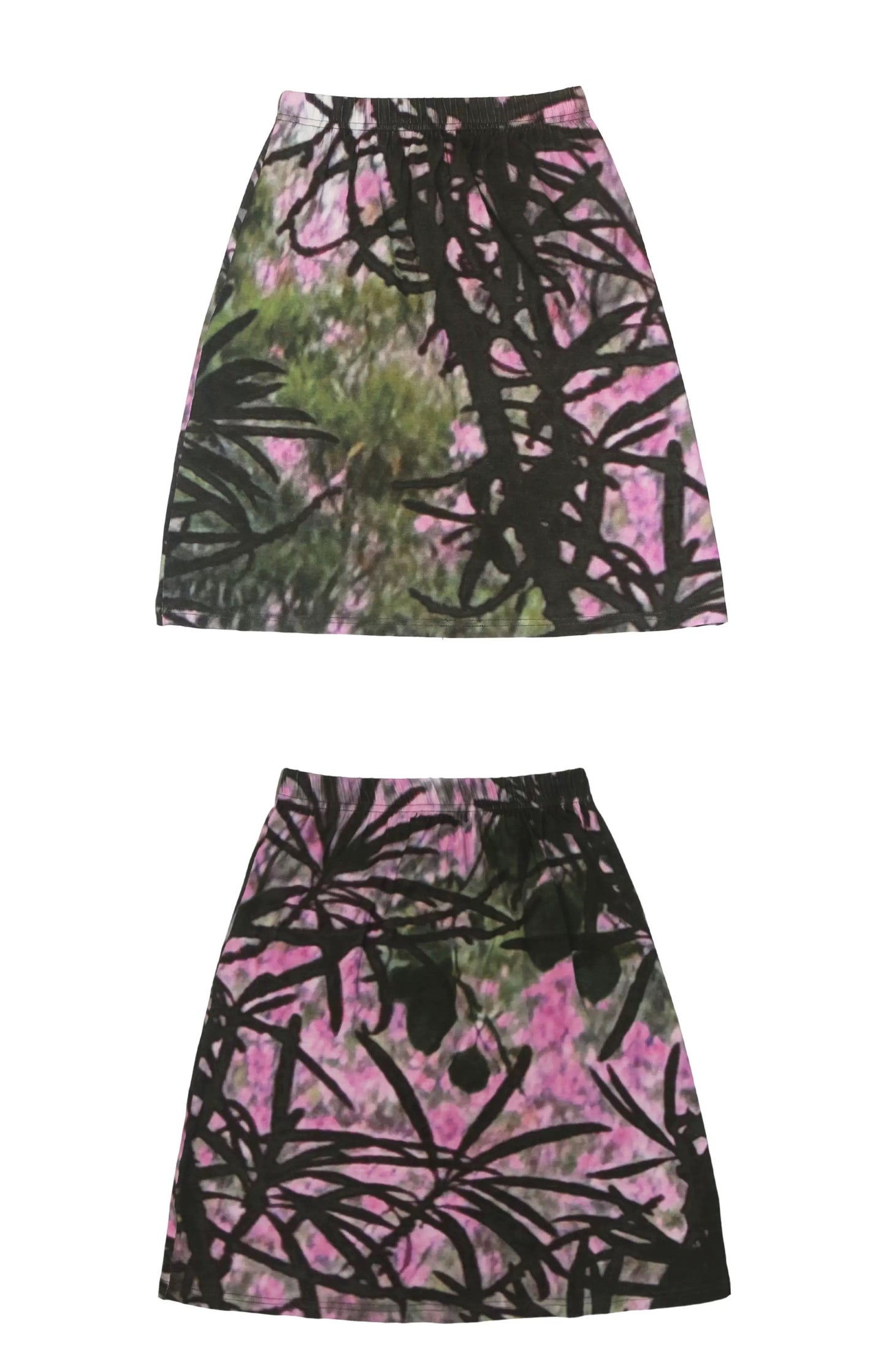 Oddgreen - Oleander Skirt 'Botanical Impression in Pastel Green'
