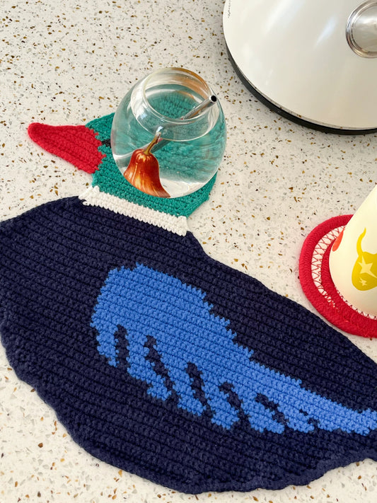 Hoobin - Duck and Spiral Handknitted Trivet Set