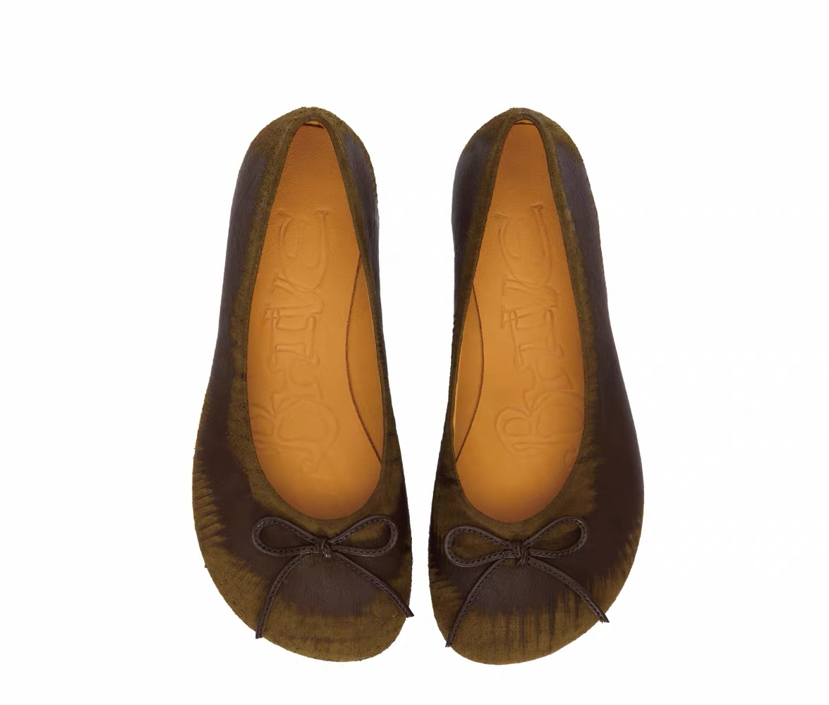 BHIVE– BAGGY BALLET FLATS (Distressed Leather)