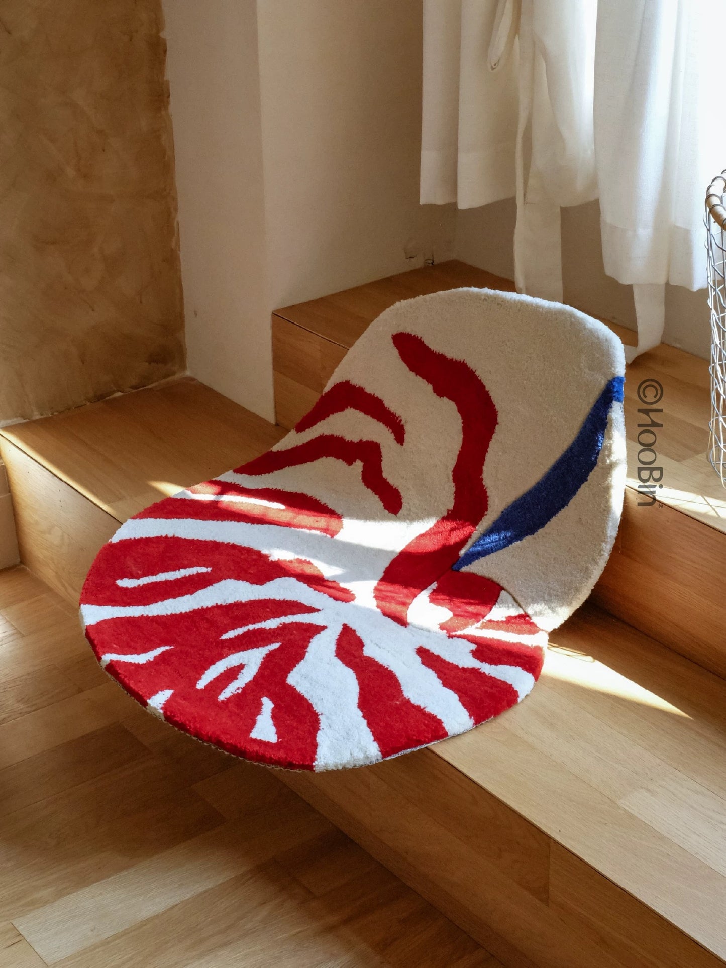 Hoobin - Hand-Tufted Nautilus Rug in Red Stripe