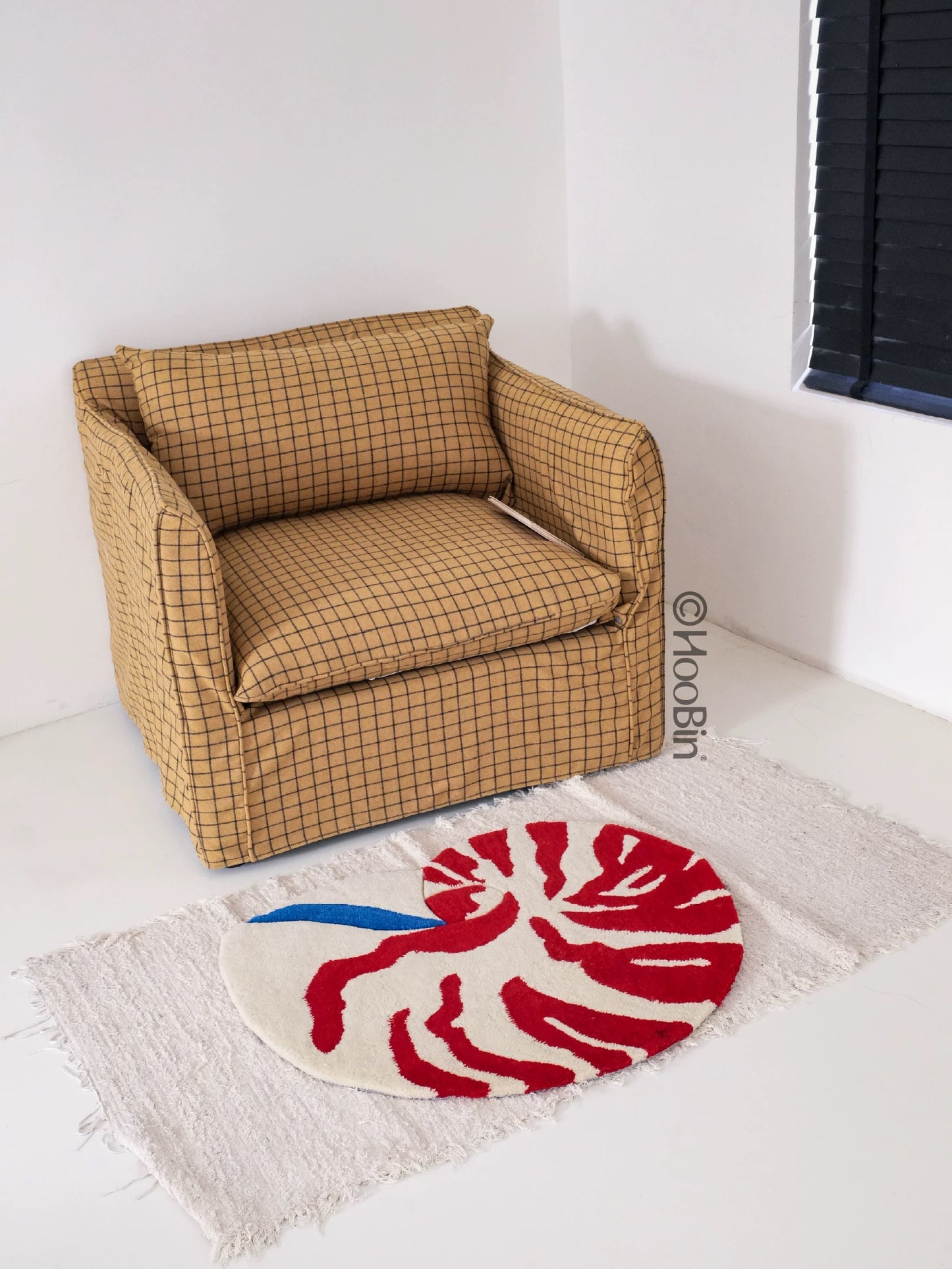Hoobin - Hand-Tufted Nautilus Rug in Red Stripe