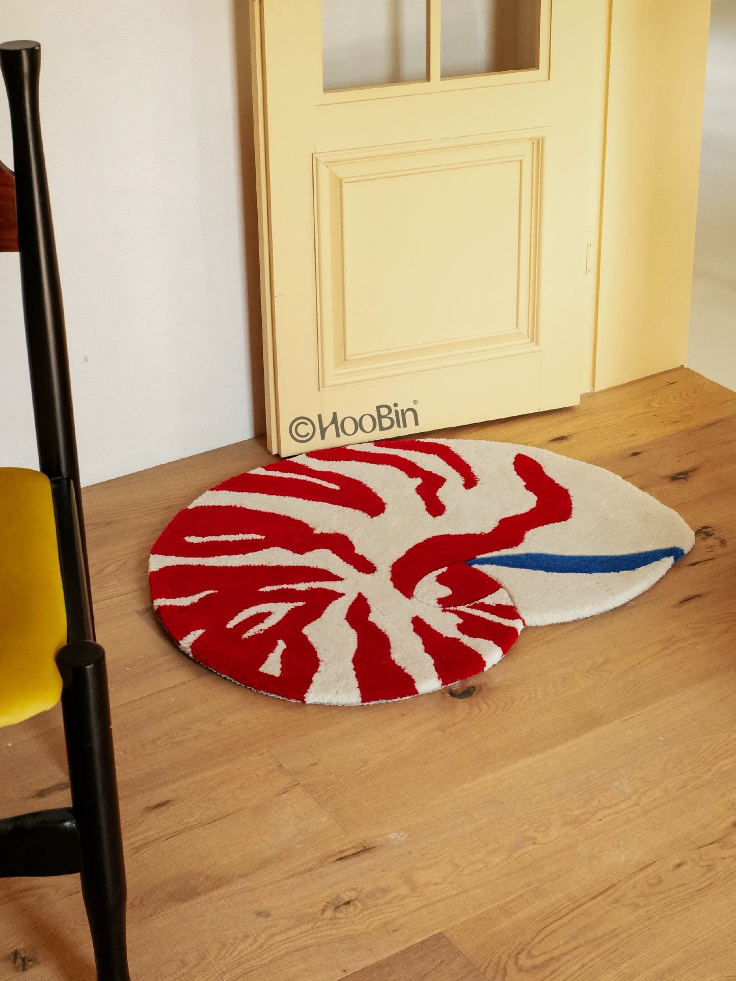 Hoobin - Hand-Tufted Nautilus Rug in Red Stripe