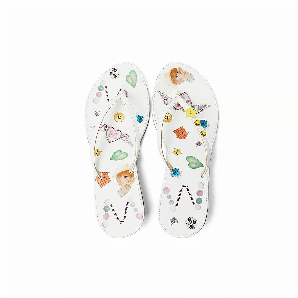 PonteAlleMoss19 – Marine Comic Crinkled Patent Leather Kitten Mules