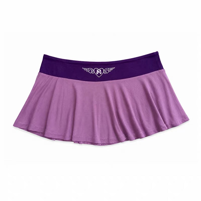PonteAlleMoss19 – Contrast Sporty 2-Way Skort with Rhinestone '19' Slogan
