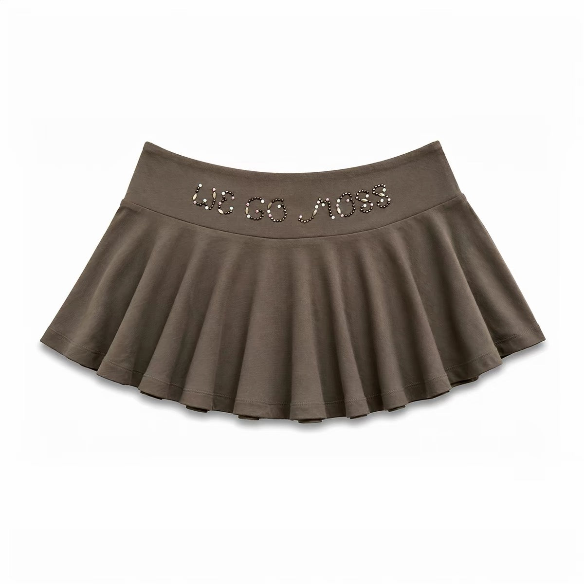 PonteAlleMoss19 – Contrast Sporty 2-Way Skort with Rhinestone '19' Slogan