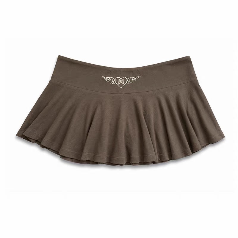 PonteAlleMoss19 – Contrast Sporty 2-Way Skort with Rhinestone '19' Slogan