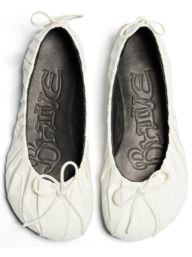 BHIVE – BAGGY Japanese Konbu Nylon Ballet Flats with Custom Leather Soles