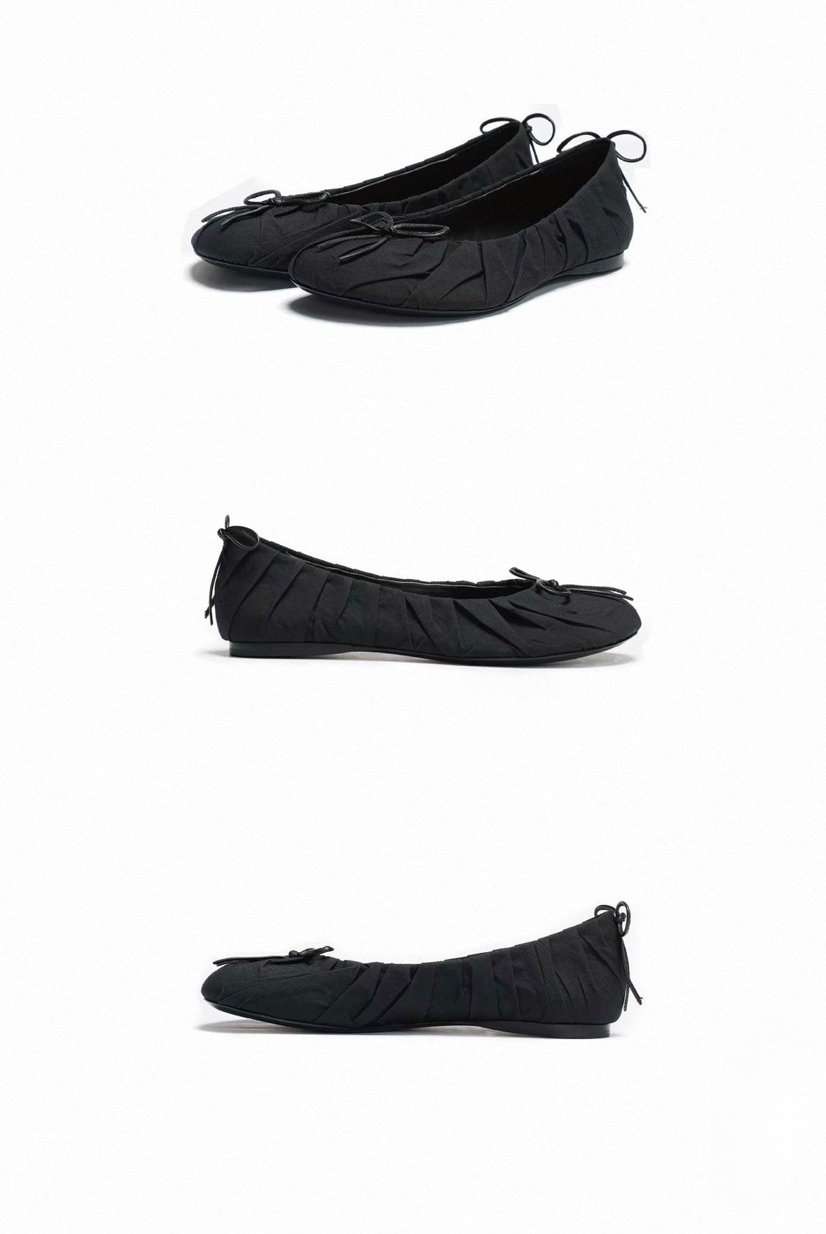 BHIVE – BAGGY Japanese Konbu Nylon Ballet Flats with Custom Leather Soles