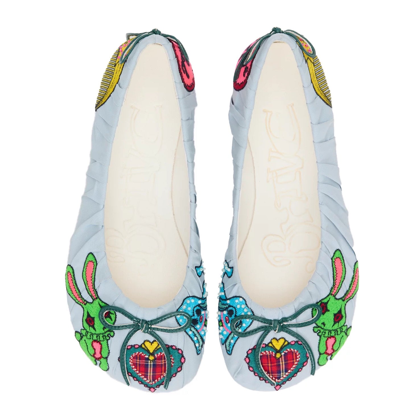 BHIVE – BAGGY Embroidered Ruched Ballet Flats with Custom Leather Soles