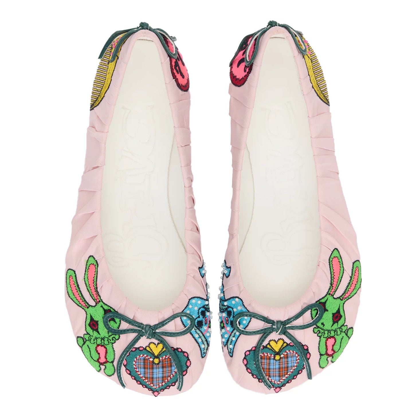 BHIVE – BAGGY Embroidered Ruched Ballet Flats with Custom Leather Soles