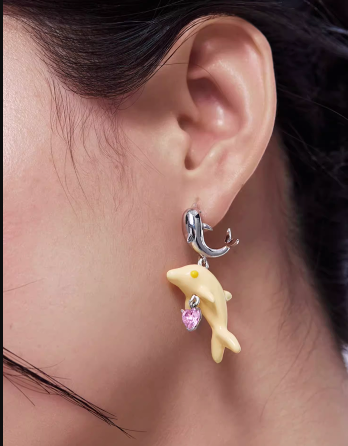 Gelelua - Dolphin Hugs Heart Earrings (My Virtual Toys)